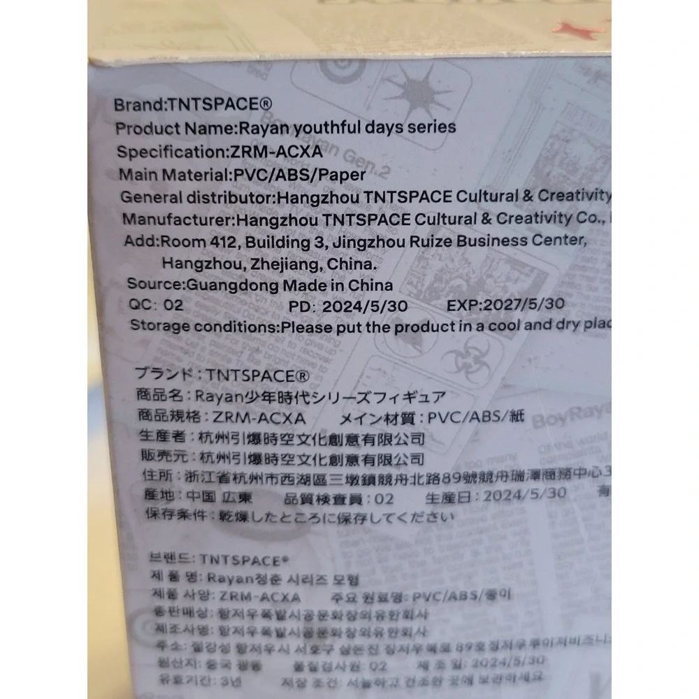 New TNTSPACE Boy Rayan Youth Days Fantasize Blind Box Confirmed Artist Figure
